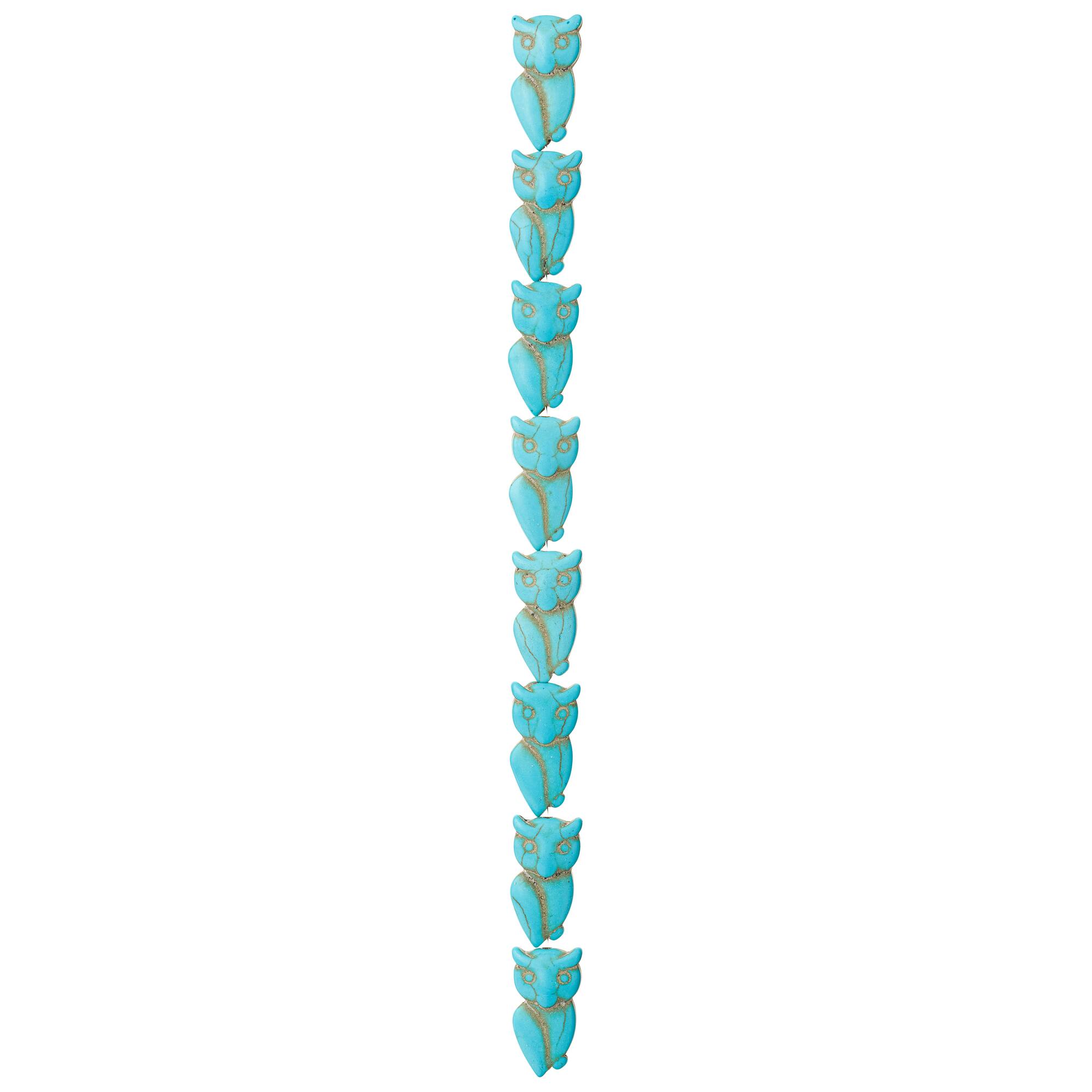 Turquoise Howlite Owl Beads by Bead Landing™, 24mm